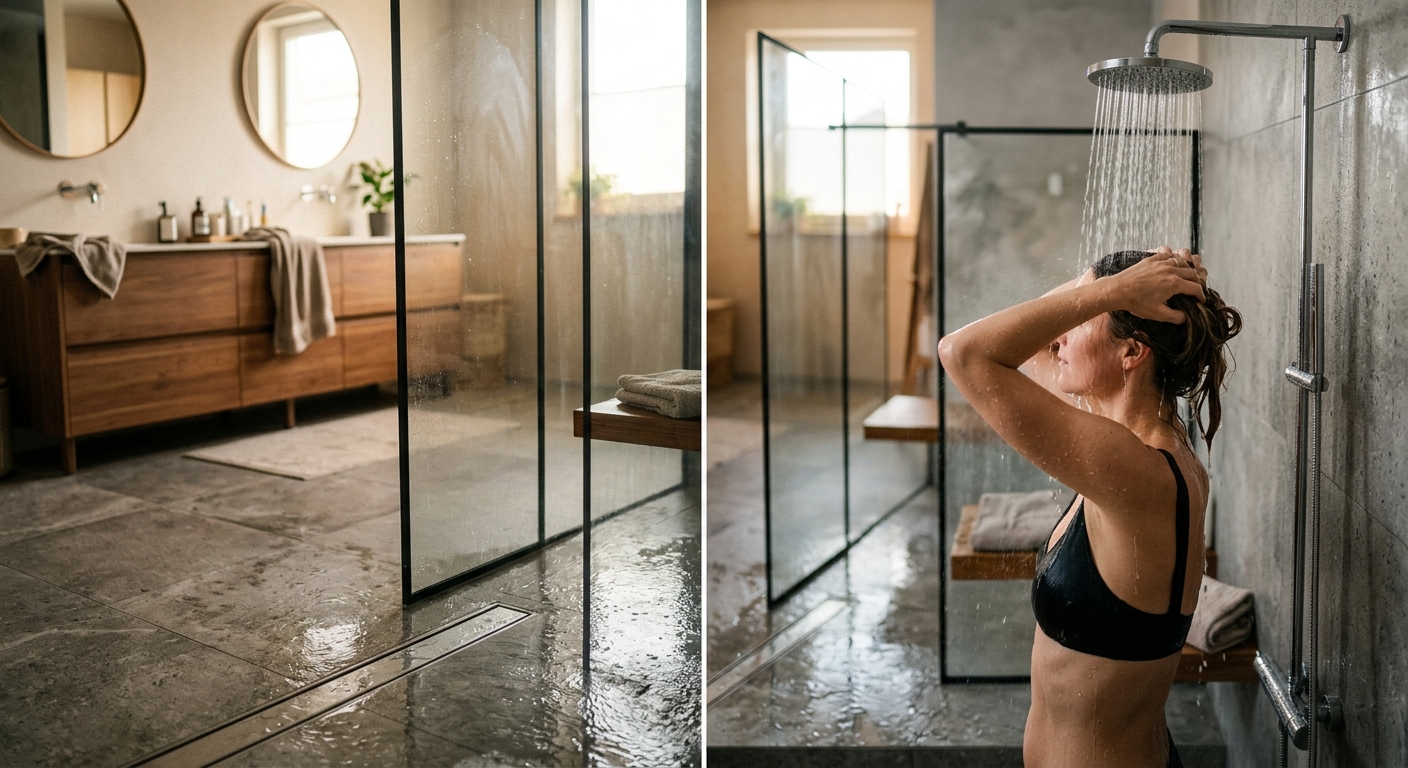 Douche bouch&eacute;e